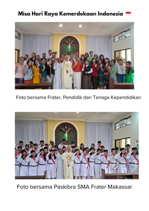 Peringatan HUT ke-80 Kemerdekaan RI di SMA Frater Makassar